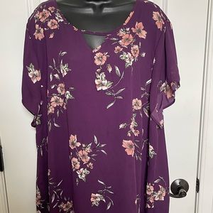 Torrid High-Low Purple Floral Blouse 4X